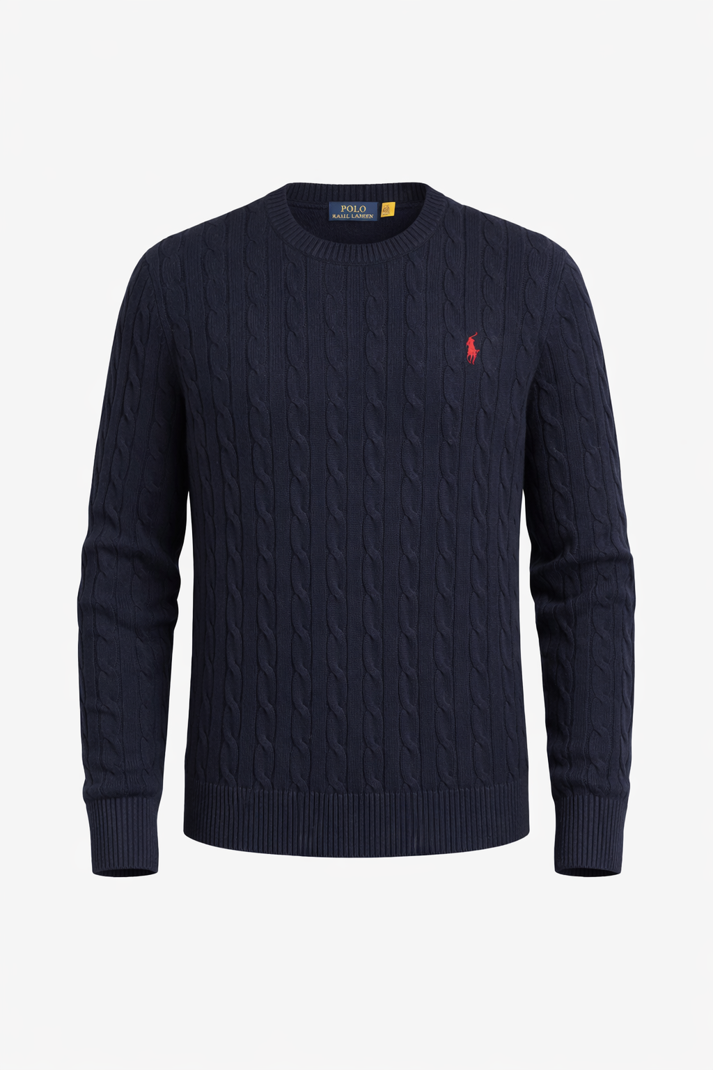 Mėlynas Cable Knit Megztinis